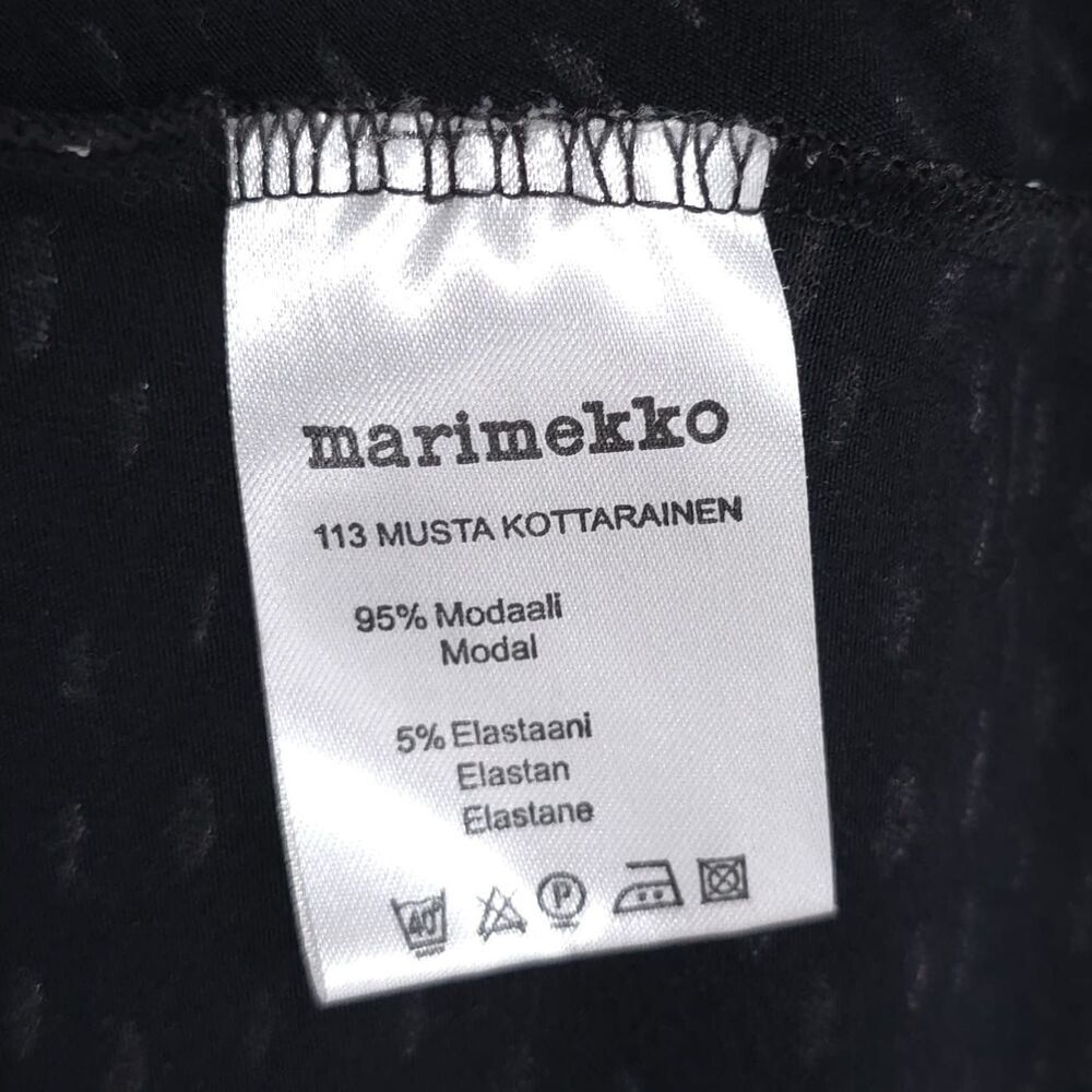 marimekko 113 MUSTA KOTTARAINEN Medium Dress Dots Asymm Pullover Black PORTUGAL - Picture 6 of 7